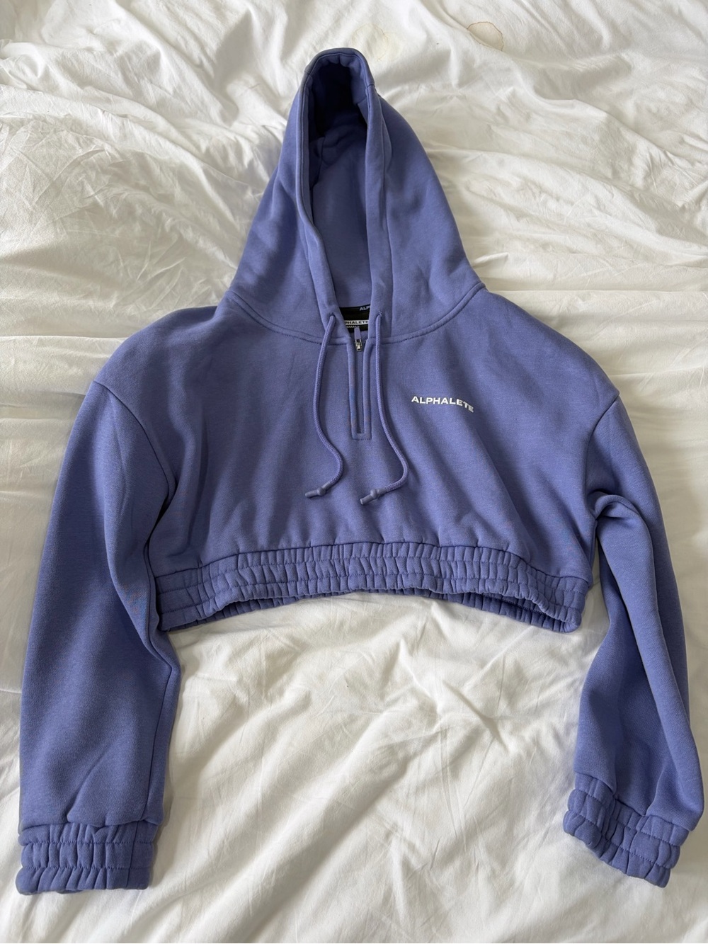 Alphalete Women's Classic Capital Cropped Hoodie Sweater - Digital violet